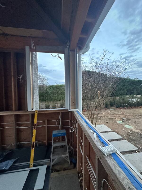 Corner window rough-in