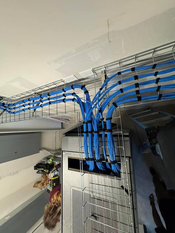 Cable drop into the rack