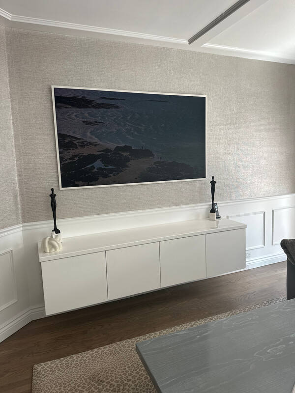 Samsung Frame TV close-up in art mode