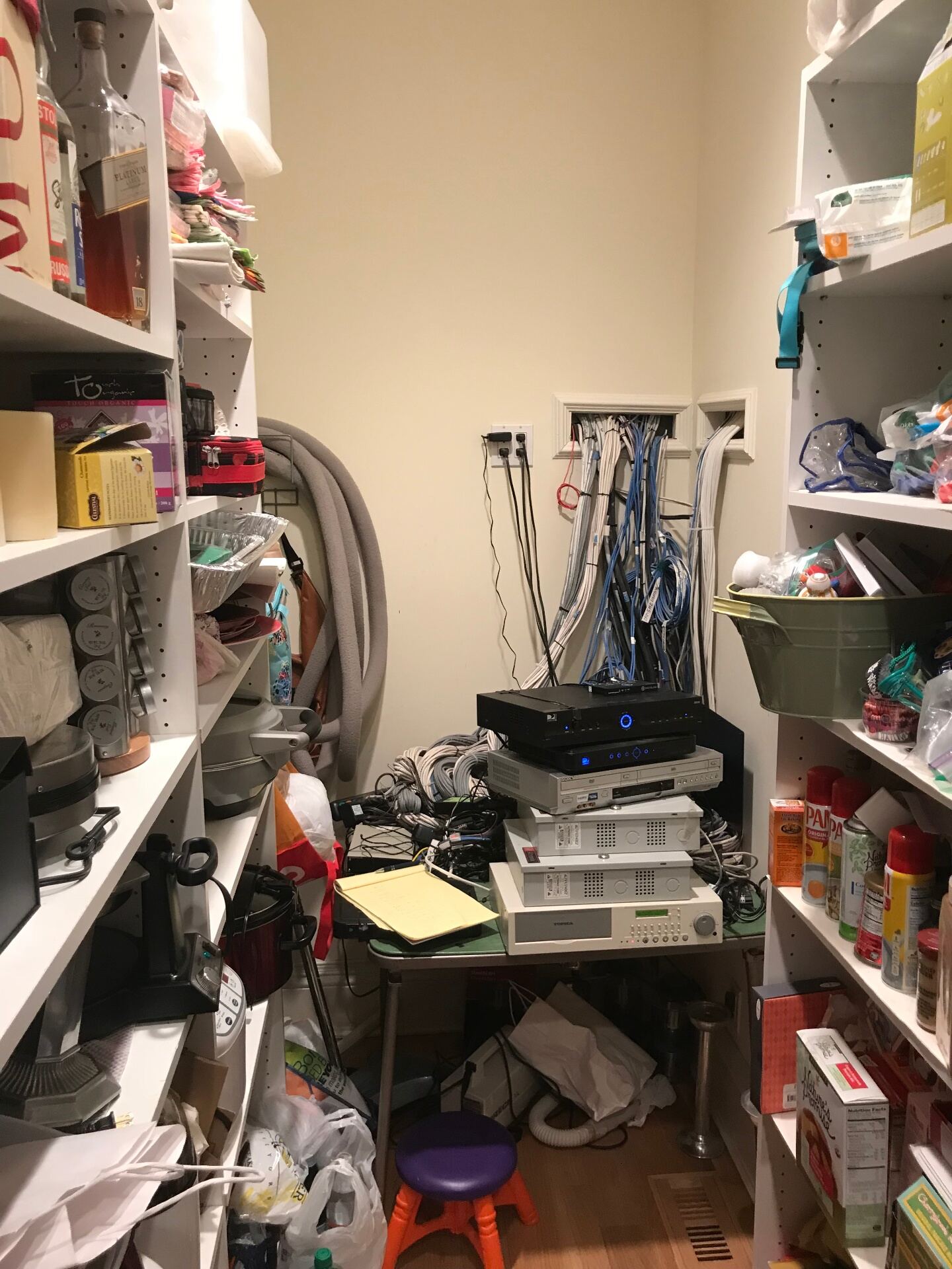 Before: equipment closet, wide view
