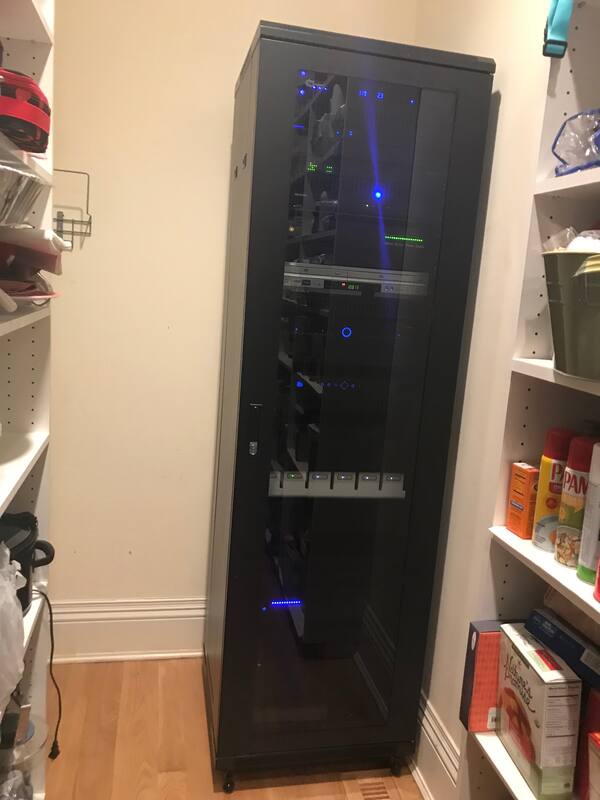 After: enclosed rack with glass door